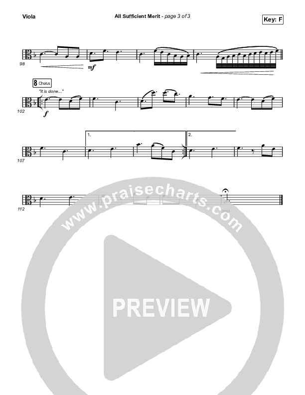 All Sufficient Merit (Choral Anthem SATB) Viola (The Worship Initiative / Bethany Barnard / Arr. Luke Gambill)