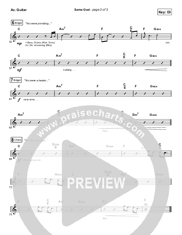Same God (Choral Anthem SATB) Acoustic Guitar (Elevation Worship / Arr. Mason Brown)
