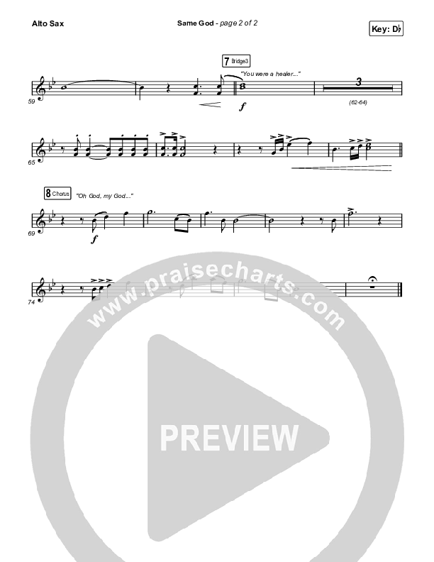 Same God (Choral Anthem SATB) Alto Sax (Elevation Worship / Arr. Mason Brown)