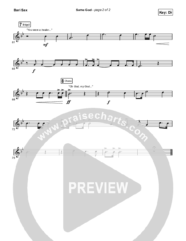 Same God (Choral Anthem SATB) Bari Sax (Elevation Worship / Arr. Mason Brown)
