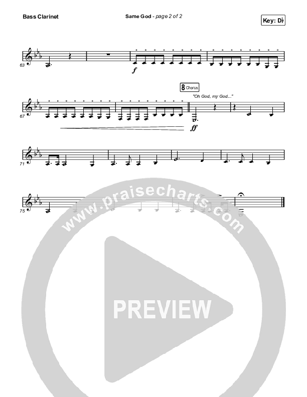 Same God (Choral Anthem SATB) Bass Clarinet (Elevation Worship / Arr. Mason Brown)