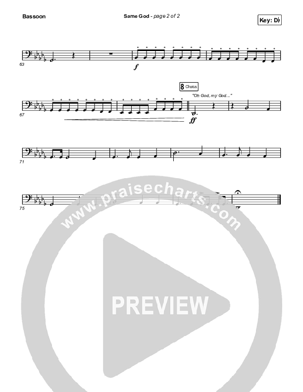 Same God (Choral Anthem SATB) Bassoon (Elevation Worship / Arr. Mason Brown)