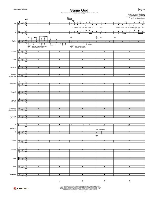 Same God (Choral Anthem SATB) Conductor's Score (Elevation Worship / Arr. Mason Brown)