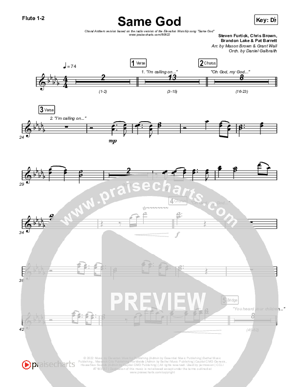 Same God (Choral Anthem SATB) Wind Pack (Elevation Worship / Arr. Mason Brown)