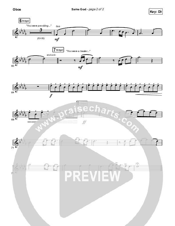 Same God (Choral Anthem SATB) Oboe (Elevation Worship / Arr. Mason Brown)