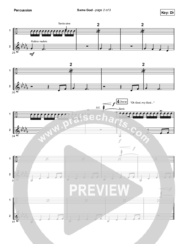 Same God (Choral Anthem SATB) Percussion (Elevation Worship / Arr. Mason Brown)