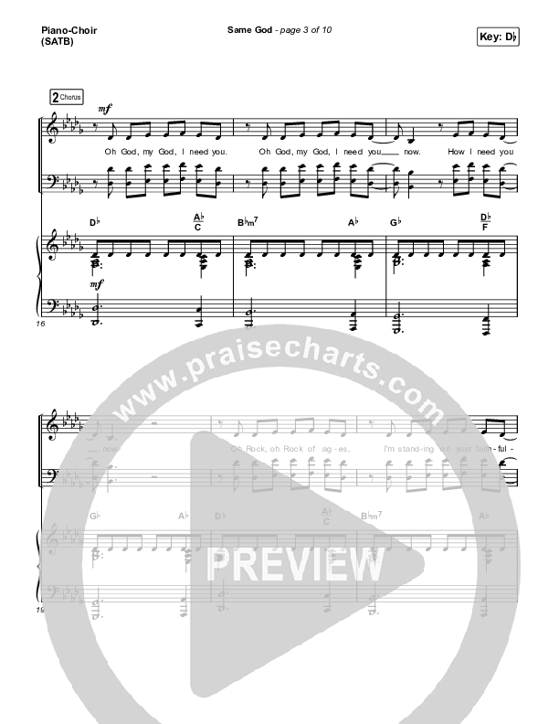 Same God (Choral Anthem SATB) Piano/Vocal (SATB) (Elevation Worship / Arr. Mason Brown)