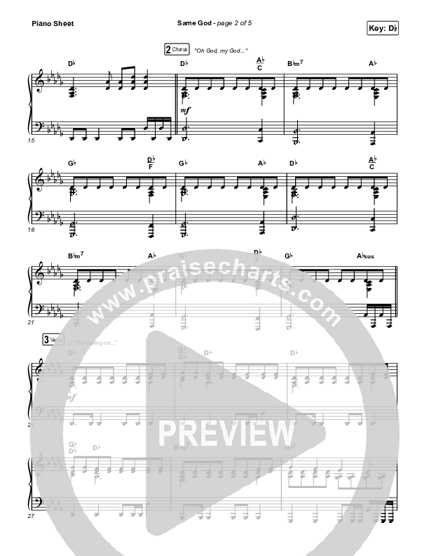 Same God (Choral Anthem SATB) Piano Sheet (Elevation Worship / Arr. Mason Brown)