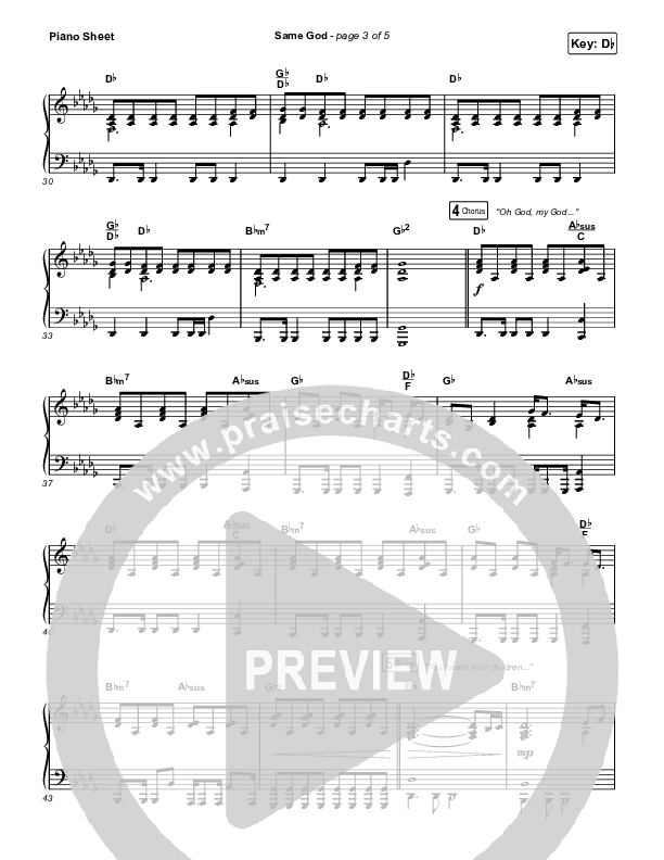 Same God (Choral Anthem SATB) Piano Sheet (Elevation Worship / Arr. Mason Brown)