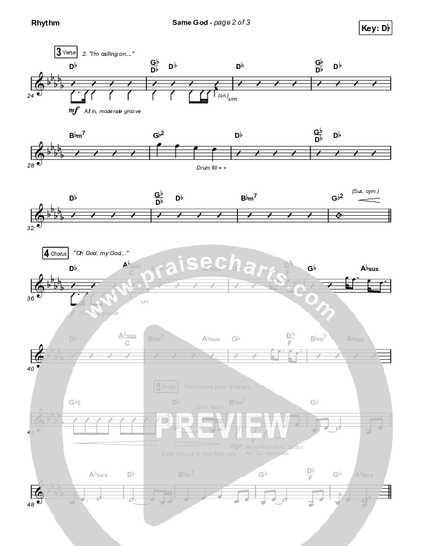 Same God (Choral Anthem SATB) Rhythm Pack (Elevation Worship / Arr. Mason Brown)