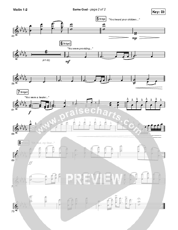 Same God (Choral Anthem SATB) String Pack (Elevation Worship / Arr. Mason Brown)