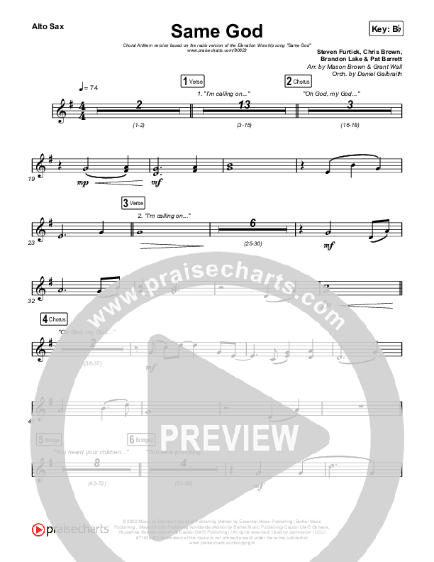 Same God (Worship Choir/SAB) Sax Pack (Elevation Worship / Arr. Mason Brown)