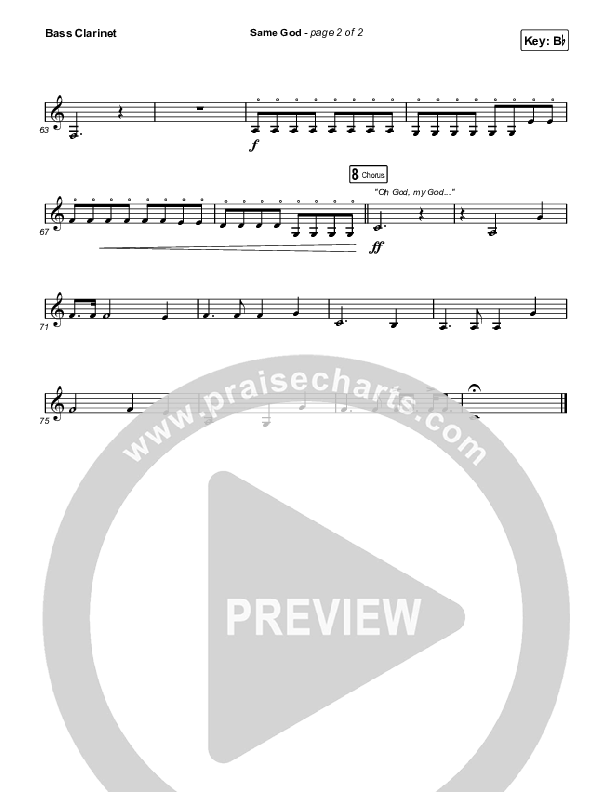 Same God (Worship Choir/SAB) Bass Clarinet (Elevation Worship / Arr. Mason Brown)