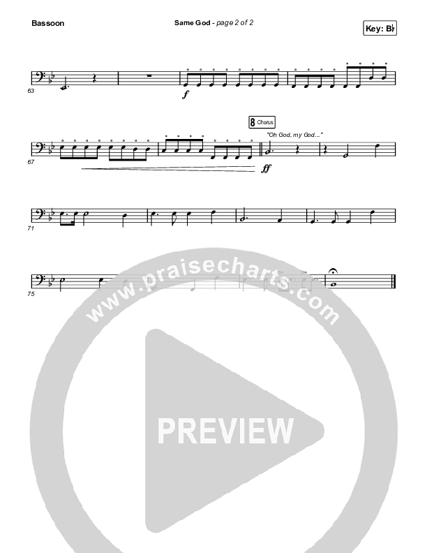 Same God (Worship Choir/SAB) Bassoon (Elevation Worship / Arr. Mason Brown)
