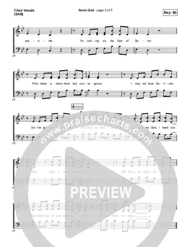 Same God (Worship Choir/SAB) Choir Sheet (SAB) (Elevation Worship / Arr. Mason Brown)