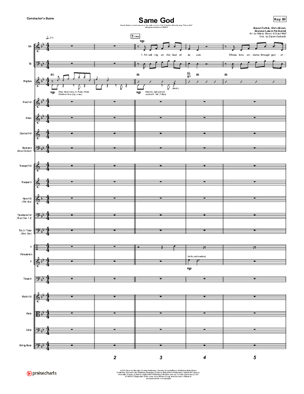 Same God (Worship Choir/SAB) Orchestration (No Vocals) (Elevation Worship / Arr. Mason Brown)