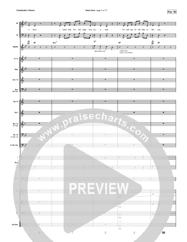 Same God (Worship Choir/SAB) Conductor's Score (Elevation Worship / Arr. Mason Brown)