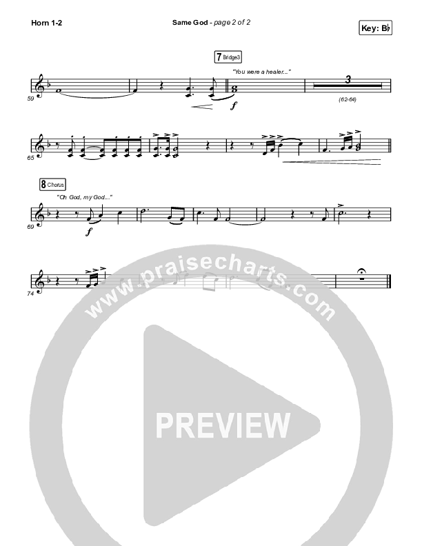 Same God (Worship Choir/SAB) French Horn 1/2 (Elevation Worship / Arr. Mason Brown)