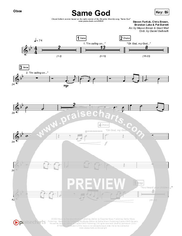 Same God (Worship Choir/SAB) Wind Pack (Elevation Worship / Arr. Mason Brown)