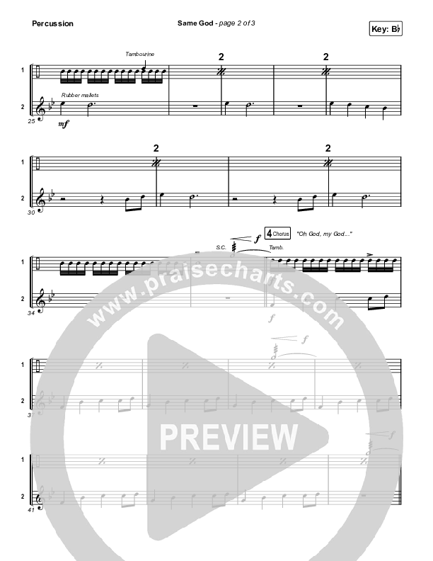 Same God (Worship Choir/SAB) Percussion (Elevation Worship / Arr. Mason Brown)
