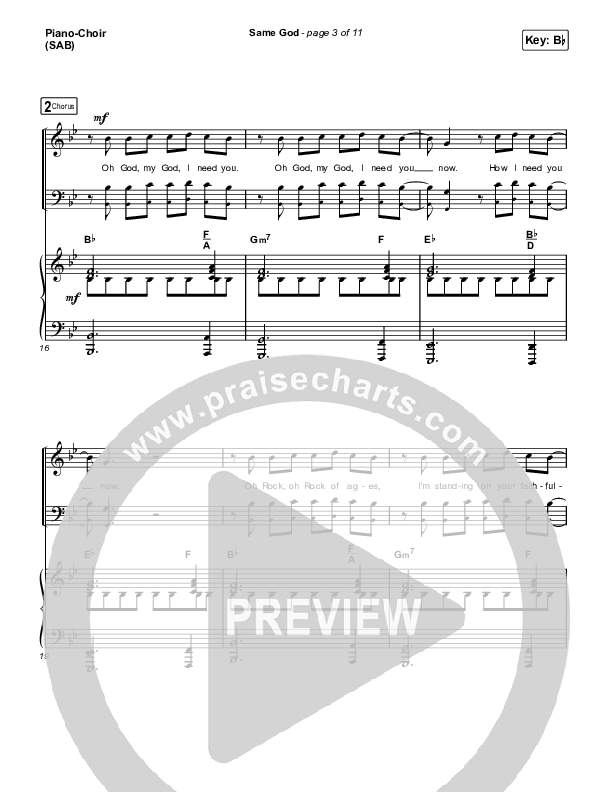 Same God (Worship Choir/SAB) Piano/Choir (SAB) (Elevation Worship / Arr. Mason Brown)