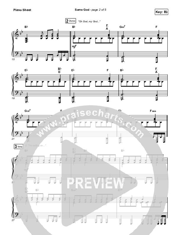 Same God (Worship Choir/SAB) Piano Sheet (Elevation Worship / Arr. Mason Brown)