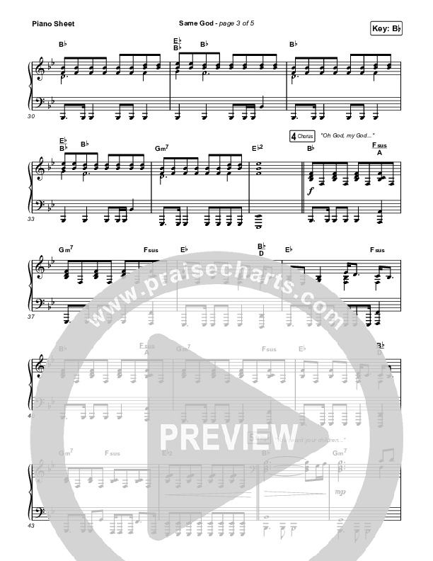 Same God (Worship Choir/SAB) Piano Sheet (Elevation Worship / Arr. Mason Brown)