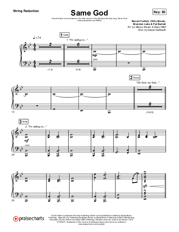 Same God (Worship Choir/SAB) String Reduction (Elevation Worship / Arr. Mason Brown)