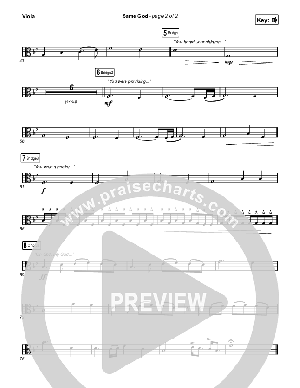 Same God (Worship Choir/SAB) Viola (Elevation Worship / Arr. Mason Brown)