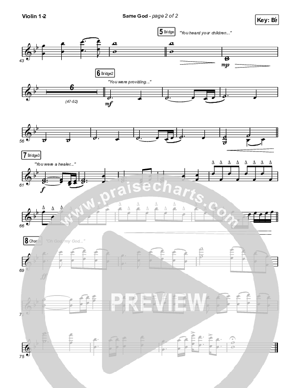 Same God (Worship Choir/SAB) Violin 1/2 (Elevation Worship / Arr. Mason Brown)