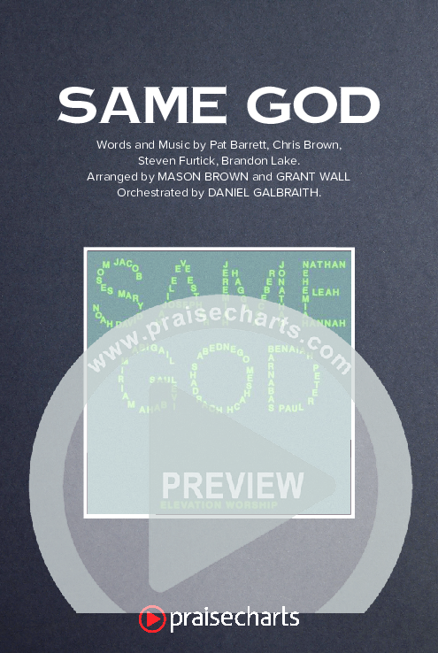 Same God (Unison/2-Part) Octavo Cover Sheet (Elevation Worship / Arr. Mason Brown)