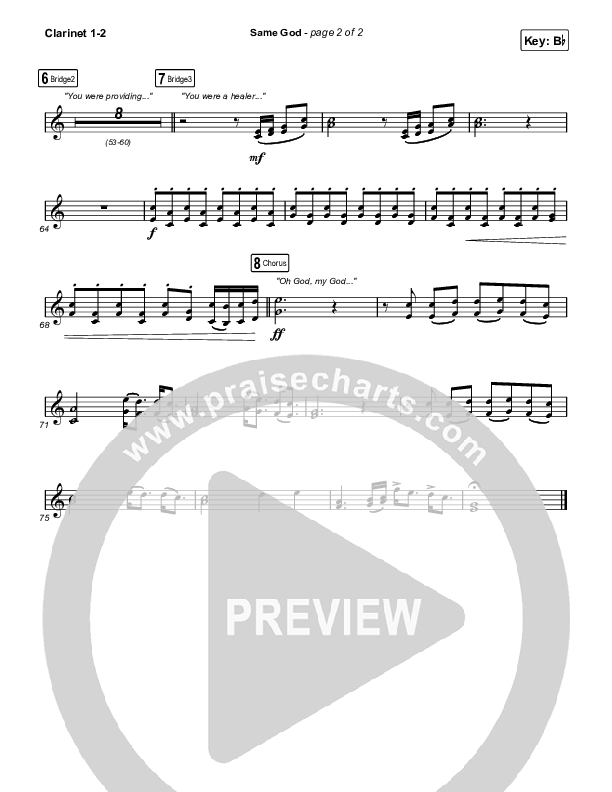 Same God (Sing It Now) Clarinet 1/2 (Elevation Worship / Arr. Mason Brown)