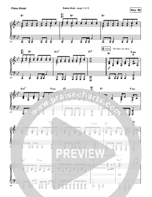 Same God (Sing It Now) Piano Sheet (Elevation Worship / Arr. Mason Brown)