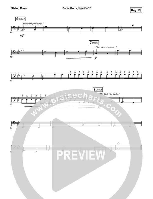 Same God (Sing It Now) String Bass (Elevation Worship / Arr. Mason Brown)