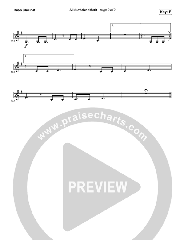 All Sufficient Merit (Worship Choir/SAB) Bass Clarinet (The Worship Initiative / Bethany Barnard / Arr. Luke Gambill)