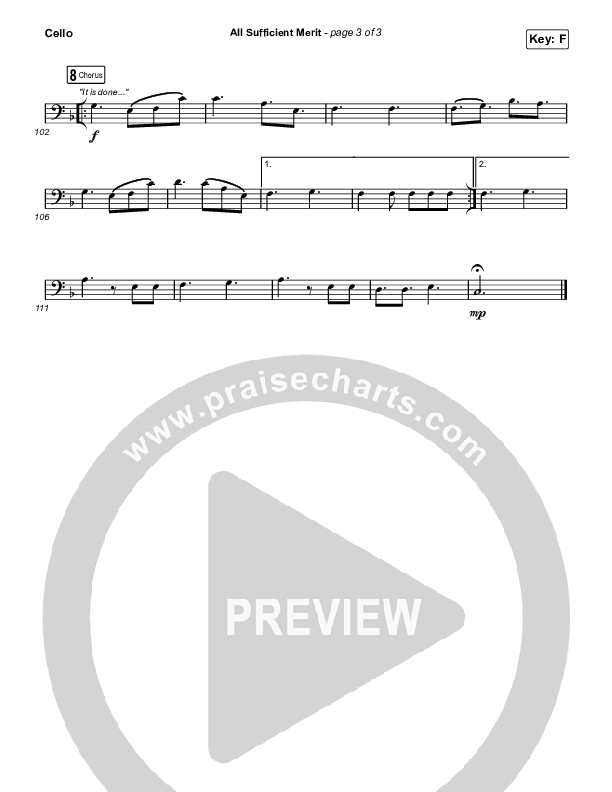 All Sufficient Merit (Worship Choir/SAB) Cello (The Worship Initiative / Bethany Barnard / Arr. Luke Gambill)
