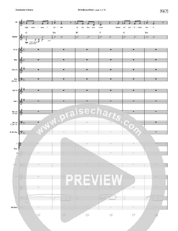 All Sufficient Merit (Worship Choir/SAB) Conductor's Score (The Worship Initiative / Bethany Barnard / Arr. Luke Gambill)
