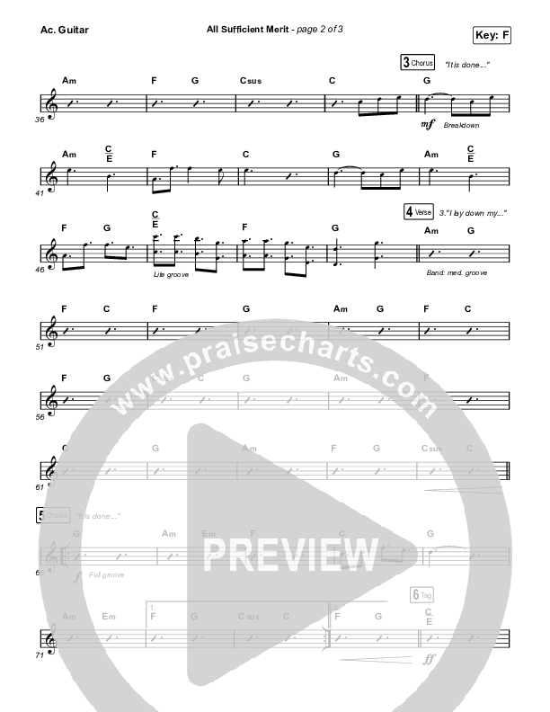 All Sufficient Merit (Sing It Now) Acoustic Guitar (The Worship Initiative / Bethany Barnard / Arr. Luke Gambill)