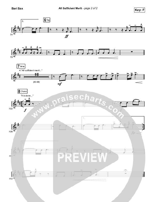 All Sufficient Merit (Sing It Now) Bari Sax (The Worship Initiative / Bethany Barnard / Arr. Luke Gambill)