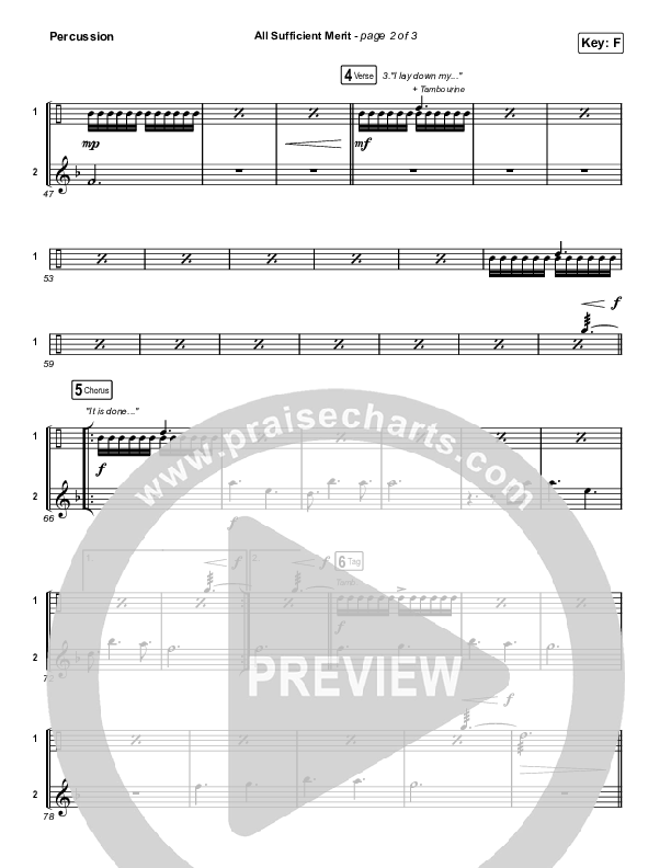 All Sufficient Merit (Sing It Now) Percussion (The Worship Initiative / Bethany Barnard / Arr. Luke Gambill)