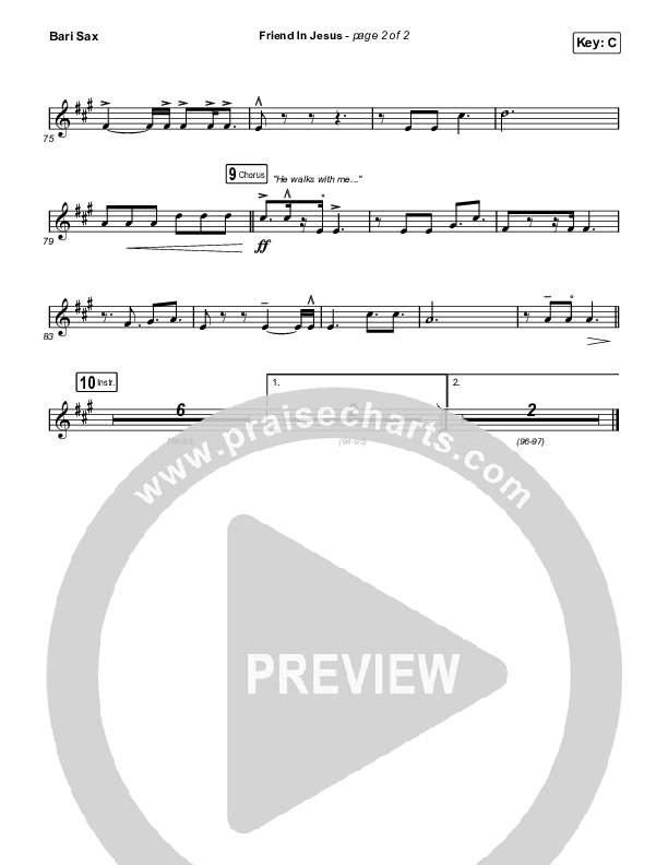 Friend In Jesus (Choral Anthem SATB) Bari Sax (CAIN / Arr. Phil Nitz)