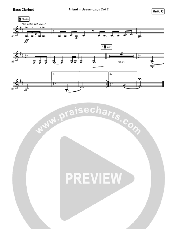 Friend In Jesus (Choral Anthem SATB) Bass Clarinet (CAIN / Arr. Phil Nitz)