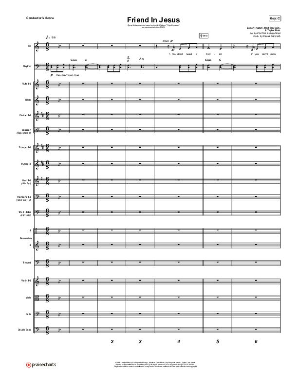 Friend In Jesus (Choral Anthem SATB) Conductor's Score (CAIN / Arr. Phil Nitz)