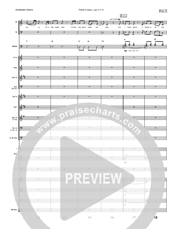 Friend In Jesus (Choral Anthem SATB) Conductor's Score (CAIN / Arr. Phil Nitz)
