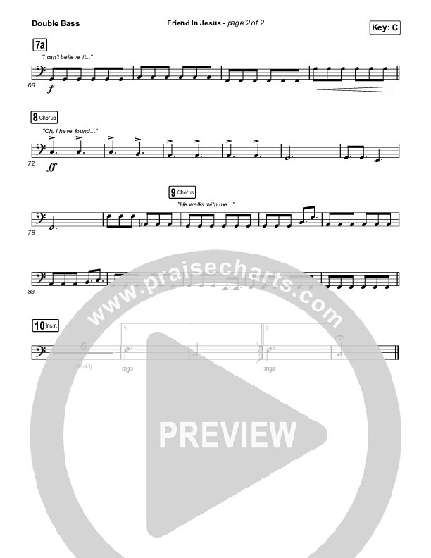 Friend In Jesus (Choral Anthem SATB) String Bass (CAIN / Arr. Phil Nitz)