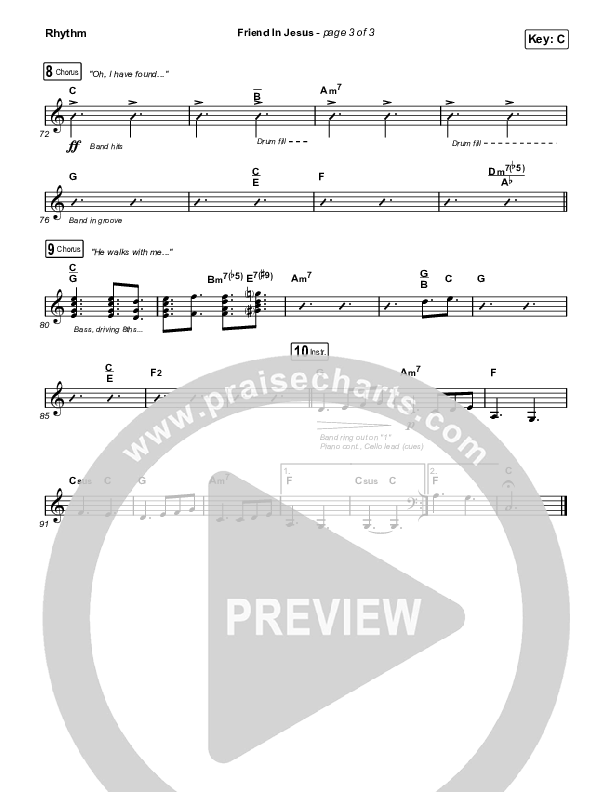 Friend In Jesus (Choral Anthem SATB) Rhythm Pack (CAIN / Arr. Phil Nitz)