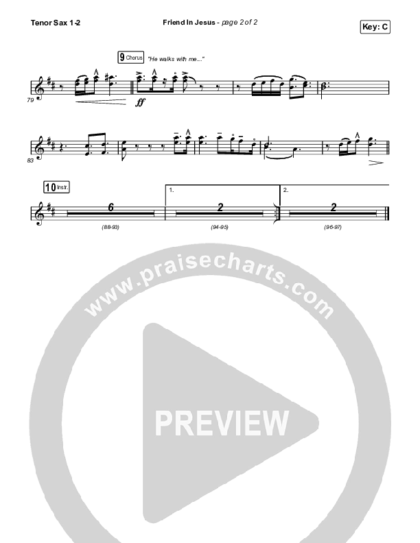 Friend In Jesus (Choral Anthem SATB) Tenor Sax 1,2 (CAIN / Arr. Phil Nitz)