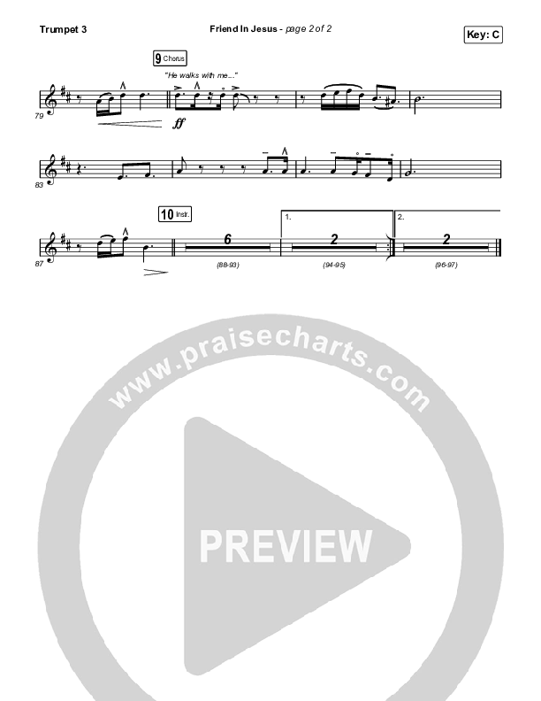Friend In Jesus (Choral Anthem SATB) Trumpet 3 (CAIN / Arr. Phil Nitz)
