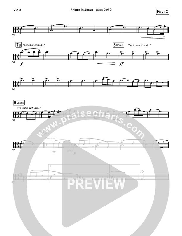 Friend In Jesus (Choral Anthem SATB) Viola (CAIN / Arr. Phil Nitz)