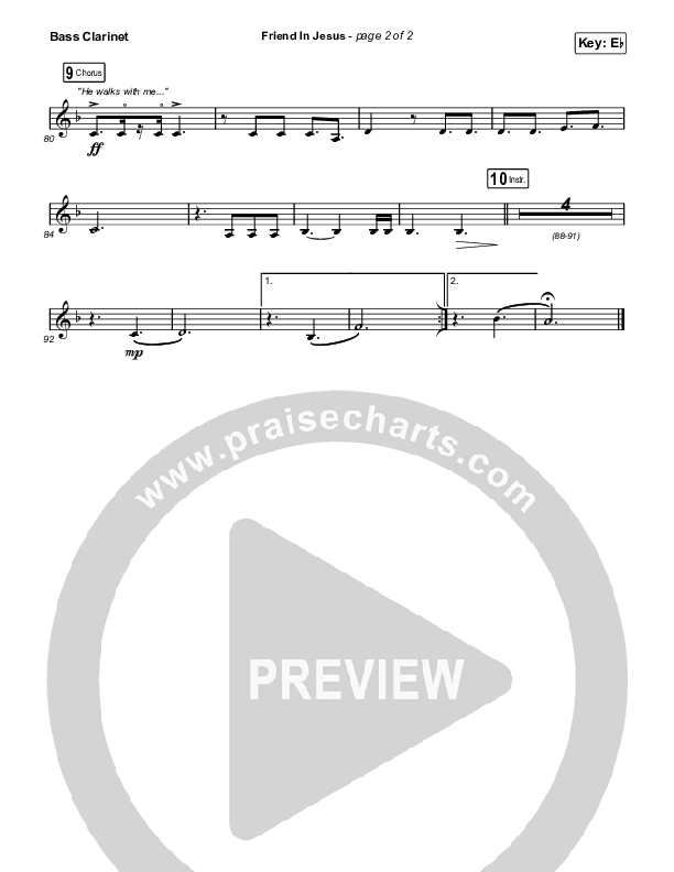 Friend In Jesus (Worship Choir/SAB) Bass Clarinet (CAIN / Arr. Phil Nitz)